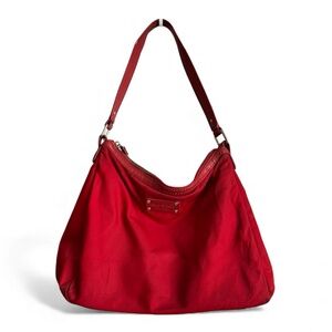 Kate Spade New York Red Nylon and Leather Trim Hobo Shoulder Bag
